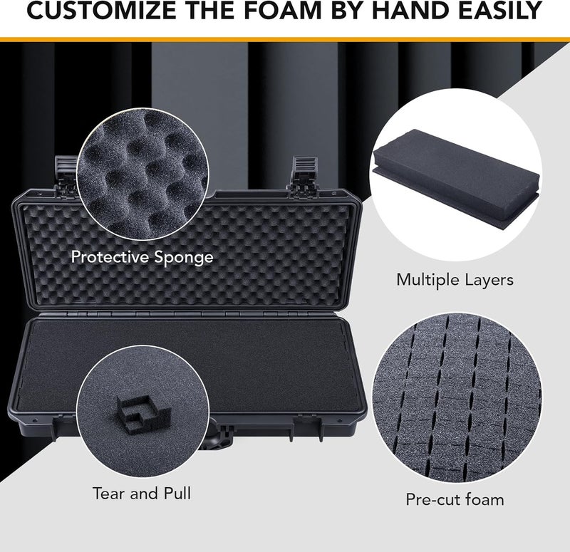 Lykus HC-5011 Waterproof Hard Case with Customizable Foam, Interior size 20.7x8.1x3.5 in, Suitable for long slim items - Image 2